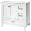 Fgi Brantley Series Bathroom Vanity, 36 in W Cabinet, 2112 in D Cabinet, 34 in H Cabinet, Wood, White BAWV3622D